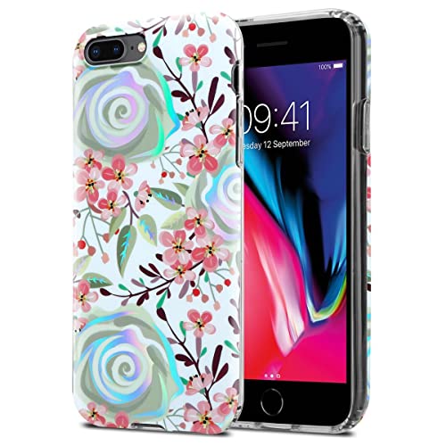Capa para iPhone 8 Plus CADORABO Flower Multicor CADORABO - Capas para telemóveis - proteção rígida, iPhone 8 Plus, silicone, resistente a riscos