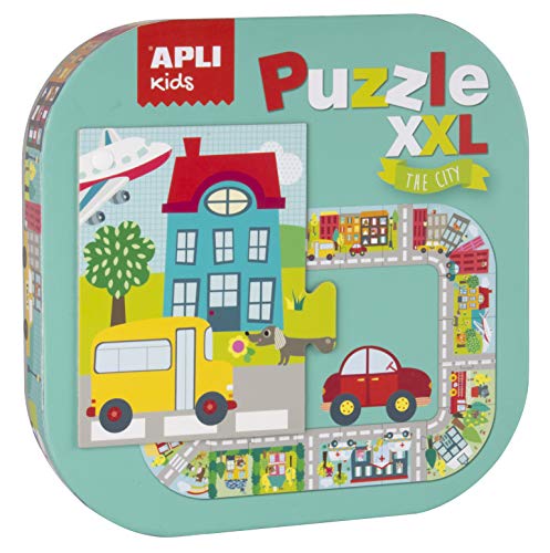 Puzzle APLI XXL City (Idade Mínima: 4 Anos) Apli kids - Quebra-cabeças de encaixar - 20 peças, cidade, circuitos, 14,5 cm