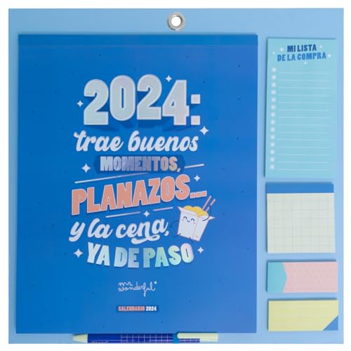 Calendário Magnético MR. WONDERFUL 2024 Azul mr.wonderful comunication,s.l. - Calendários, organizadores e planejadores - magnético, azul, 2024