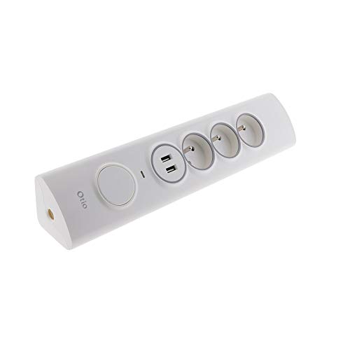 Extensão Elétrica OTIO (3 Tomadas - Tipo F) Otio - Filtros de linha e supressores de surtos - 3 tomadas, tipo f, branco, plástico