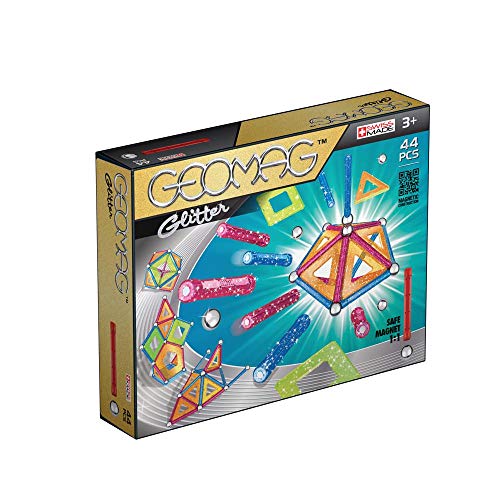 Jogo Educativo GIOCHI PREZIOSI Panels Glitter (Idade Mínima: 3) Geomag - Brinquedos - 16 barras, 16 esferas, 10 painéis, base
