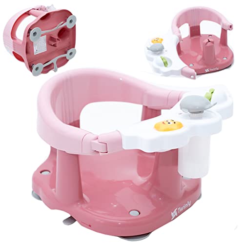 Assento de Banho para Bebe Twinly | Rosa Twinly - Banheiras para bebês e assentos de banho - ergonômico, antideslizante, segurança