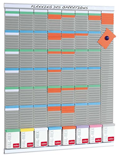 Quadro de Planeamento NOBO Planning T (54 x 70 cm) Nobo - Calendários, organizadores e planejadores - 54 x 70 cm, 8 colunas, ranhuras, branco