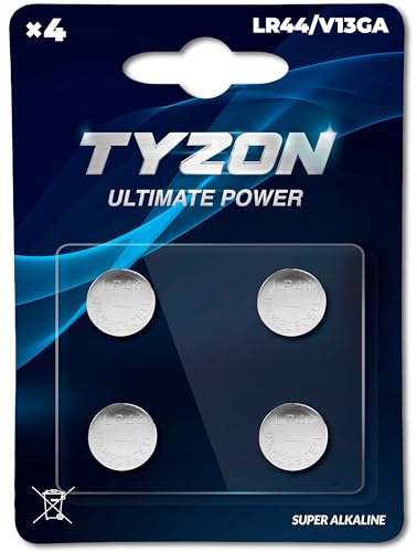 Pilhas TYZON Alcalina Lr44 V13Ga (4 unidades) Millarco Internatioanl A/S - Baterias - lr44, alcalina, 4 unidades