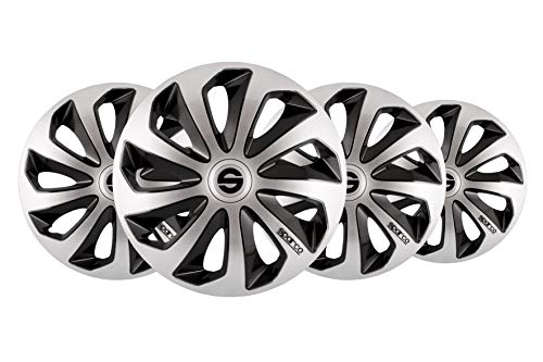 Conjunto de 4 Almofadas para Cadeira de Escritório SPARCO Preto e Prateado SPARCO - Almofadas para cadeiras e sofás - poliéster, preto prateado, espuma, duradoura