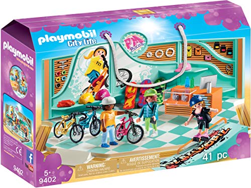 Playmobil 9402 Loja de Bicicletas e Skate (Jogos de Fazer) PLAYMOBIL - Conjuntos de brinquedos - loja, bicicletas, skate, rampa, acrobacias