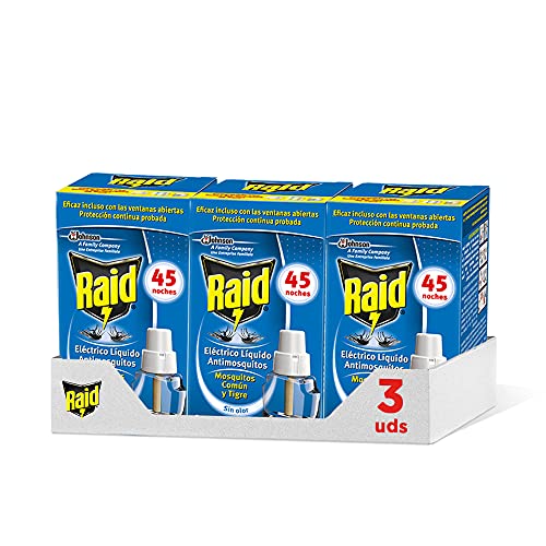Recarga de Difusor Anti-Mosquito RAID 3x45 Noites Imprex Europe HPC - Repelentes de insetos domésticos - 90 noites, 8 horas, mosquitos invisíveis, garantia