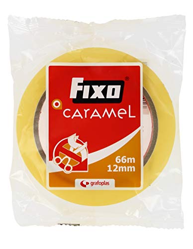 Fita Adesiva FIXO Caramelo Transparente (12 mm x 66 m) Grafoplás - Fitas adesivas de escritório - fita adesiva, fixo caramel, transparente, 66 metros, 12 mm