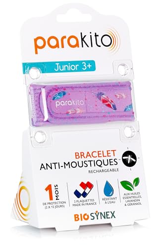 Pulseira Mosquito Repelente Recarregável com Pluma Junior PARAKITO Biosynex - Banho e corpo - repelente, ultrasonora, recarregável, 3 metros