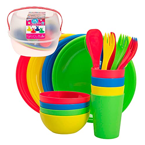 Conjunto de Refeição AKTIVE (Plástico - Multicor) COLORBABY - Utensílios e louça de cozinha para camping - plástico, multicor, viagem, exterior