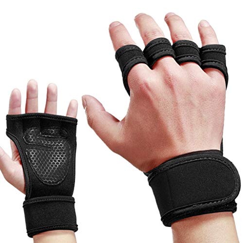 Luvas SKEVIC Homem (Tamanho Único - Preto) Skevic - Luvas de levantamento de peso e suportes para as mãos - neopreno, preto, tamanho único, luvas de trabalho