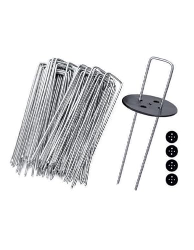 Caixa de Agrafos com Discos para Relva Artificial 100 Unidades JARDIN202 - Jardinagem - 100 unidades, discos, metal galvanizado, resistente