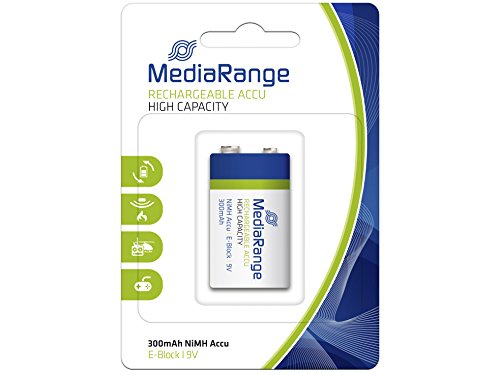 Pilha Recarregável HP 6LH61/1B Preto, Cinzento MediaRange - Baterias - 300 mAh, 9 V, universal, preto cinzento