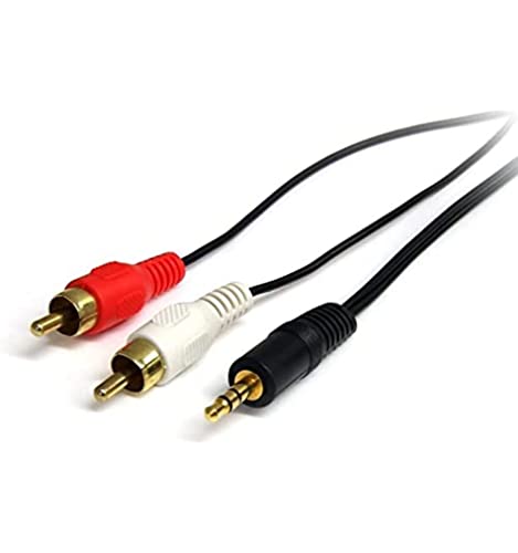 Cabo de Áudio STARTECH (Jack 3.5mm - RCA - 90 cm - Preto) STARTECH.COM - Fios e cabos elétricos - jack 3.5mm, RCA, 90 cm, preto