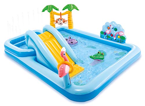 Piscina Insuflável INTEX Adventure Play Center INTEX - Centros de entretenimento e suportes de tv - insuflável, 493 litros, escorrega, animais infláveis
