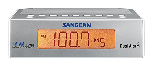 Rádio Despertador SANGEAN RCR-5 Prateado Sangean - Radios - lcd, alarme dual, temporizador, sleep ajustável