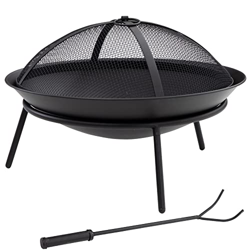 Braseiro de Jardim Outsunny | 47x47x33 cm - Preto Outsunny - Móveis de exterior - 47x47x33 cm, preto, metal, tabuleiro para carvão