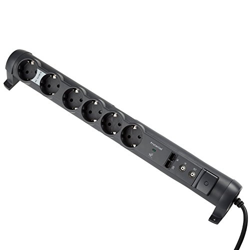 Extensão Elétrica C2G 80801 (6 Tomadas - Tipo F - 1.5 m) Legrand - Transformadores de voltagem e reguladores - 6 tomadas, tipo f, 1.5m, preto