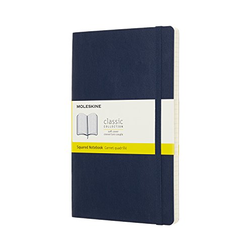 Caderno Liso Moleskine Soft Cover Azul Turquesa - Large Moleskine - Cadernos e bloco de notas - capa encadernada, elástico, bolsa interna, papel sem ácidos