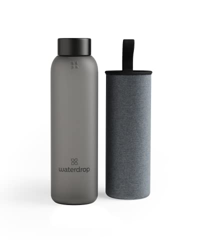 Garrafa de Água WATERDROP WP-600 (600 ml) waterdrop® - Copos e canecas - 600 ml, vidro borosilicato, resistente ao calor, bambu, neopreno