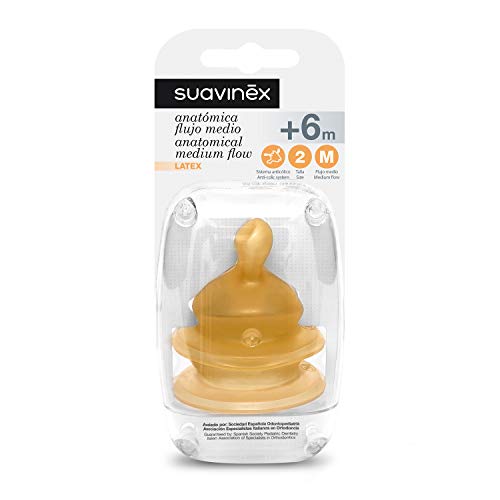 Conjunto de 2 Tetinas Suavinex Anatomica Fluxo Médio Suavinex - Suplementos de alimentação por sonda - tetina anatomic, fluxo médio, ultrasoft, latex natural