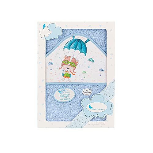 Toalha de Banho INTERBABY Paracaidista Azul (60 x 100 cm) Interbaby - Toalhas de banho e panos de limpeza - paracaidista, azul, 60x100 cm