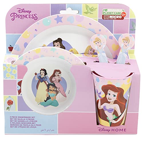 Conjunto de Refeição DISNEY Princess (5 Peças) Stor - Jogos de jantar - conjunto, refeição, disney princess, 5 peças, prato, taça