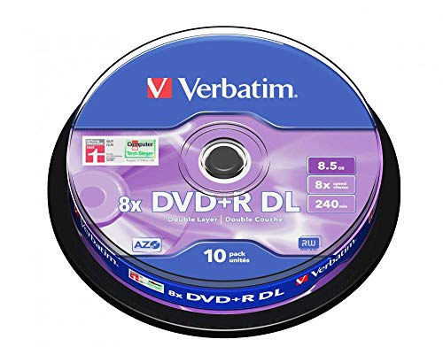DVDs virgens VERBATIM 43868 (8.5 GB) Verbatim - Mídias vazias - 8.5 gb, DVD-R, 240 min, 8x