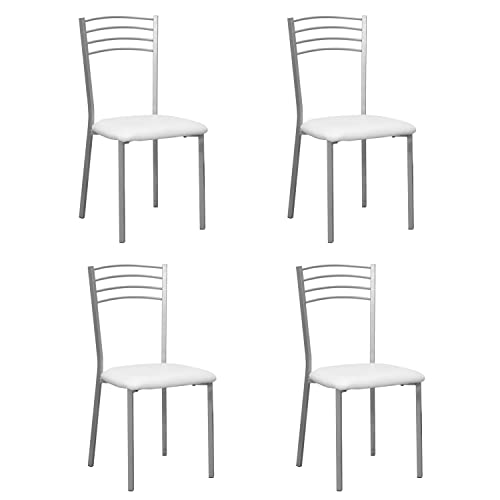 Conjunto de 4 Cadeiras de Refeição SHIITO Sintra (Branco - Poliéster) Shiito - Cadeiras - conjunto, cadeiras, refeição, shiito, sintra, branco, poliéster