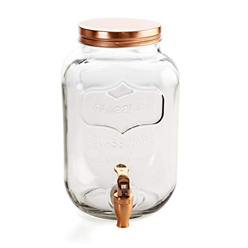 Dispensador de bebida QUID HABITAT | Aço inoxidável, vidro (Cozinha e Casa de Banho) Quid - Dispensadores de bebidas - aço inoxidável, vidro, fácil de limpar, tampa, 4L
