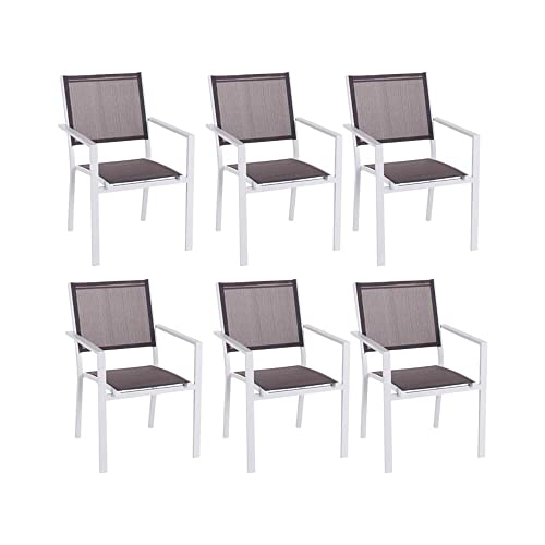 Conjunto de Cadeiras de Jardim SKRAUT HOME (Branco - Poliéster e Aço - 55x60x86 cm) LOLAhome - Móveis de exterior - branco, poliéster, aço, 55x60x86 cm