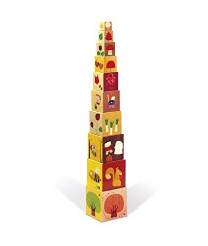 Jogo Didático 4 SEASONS SQUARE STACKING (Idade Mínima Recomendada: 3 anos) Janod - Brinquedos - 4 estações, cubos decorados, 3 anos, natureza