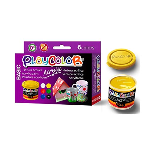 Conjunto de Tintas ACRYLIC Basic (6 Unidades) Instant - Tinta, tinta de arte e esmalte - tintas acrílicas, 6 unidades, fácil aplicação, secagem rápida
