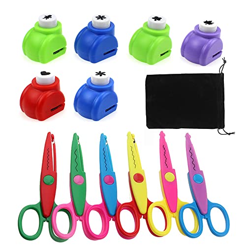 Caixa de 6 Tesouras de Manualidades ZJRUNG ZJRung - Ferramentas de corte e relevo para artesanato - 6 tesouras, manualidades
