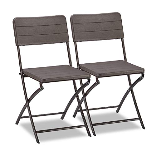 Conjunto de 2 Cadeiras Dobráveis Relaxdays | Castanho Relaxdays - Móveis de exterior - 2 cadeiras, dobráveis, castanho