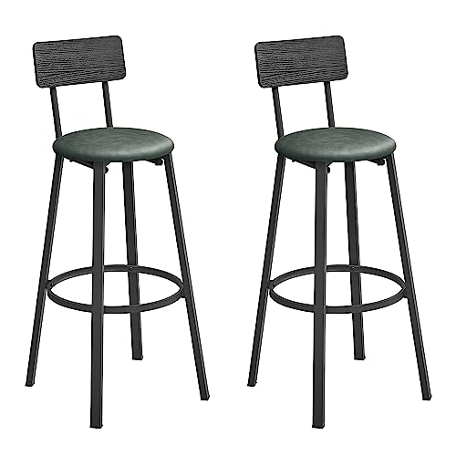 Conjunto de 2 Bancos VASAGLE LBC069C01 (Verde - 66.5x42x46 cm) VASAGLE - Eletrodomésticos - aglomerado, pele pu, espuma, 66.5x42x46 cm