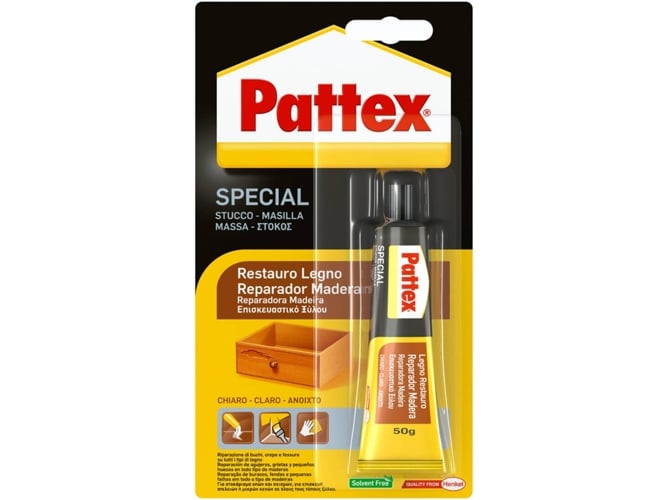 Pattex Reparador para Madeira Claro Secagem Rápida e Forte 1X50G Pattex - Cola e adesivos de hardware - reparador, madeira, secagem rápida, forte