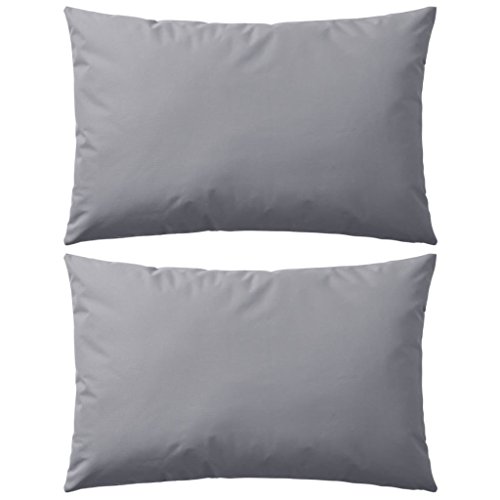Conjunto de 2 Almofadas para Jardim VIDAXL (Cinzento - Poliéster - 60x40cm) vidaXL - Almofadas - conjunto, almofadas, jardim, poliéster, 60x40cm