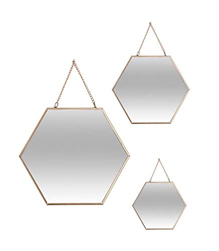 Conjunto de Espelho Redondo e Quadrado em Dourado atmosphera - Espelhos - redondo, quadrado, dourado