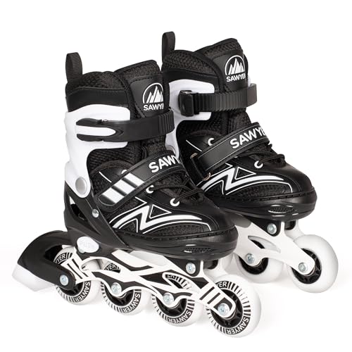 Sawyer Skateboard Adjustable Inline Skates Preto (Tam.: Unissexo) Sawyer Bikes - Patins em linha e patins de rodas - ajustável, preto, poliuretano, unissexo