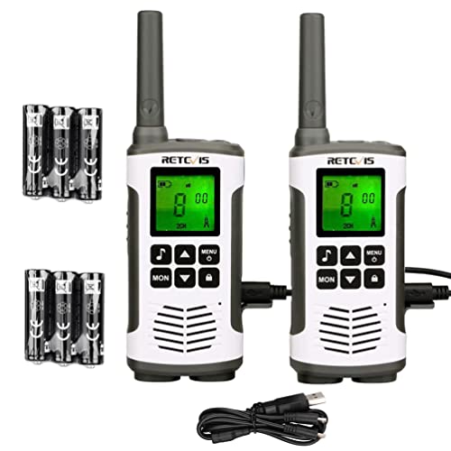 Walkie-Talkies Retevis RT45 (16 canais - Até 12 km - Até 18h - Preto) Retevis - Rádios bidirecionais - 16 canais, 12 km, recarregável, aa