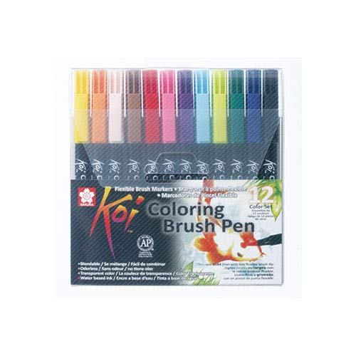 Caneta de Feltro SAKURA KoI (Multicor - 12 Un) Sakura - Marcadores e marcadores de texto - caneta, feltro, multicor, 12 unidades, tinta água