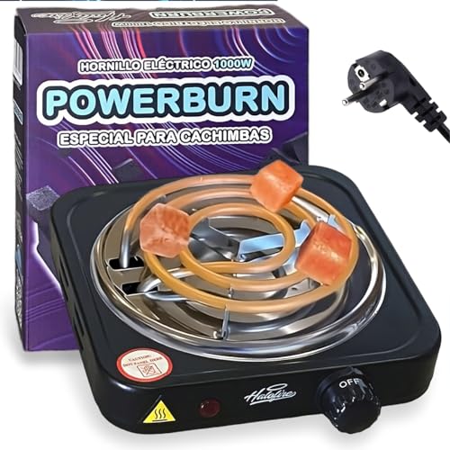 Fogão Elétrico Halofire | Preto (Acessórios de cozinha) ELTEMPLODELASHISHA - Acessórios de fumar - 1000W, 5 níveis, termostato, pés anti-deslizantes