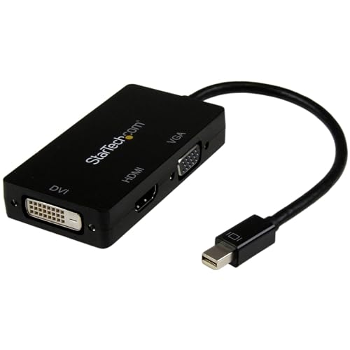 Adaptador de Cabo de Vídeo STARTECH.COM MDP2VGDVHD STARTECH - Cabos - adaptador, cabo video, startech.com, mdp2vgdvhb, mini displayport, vga, dvi, hdmi, preto