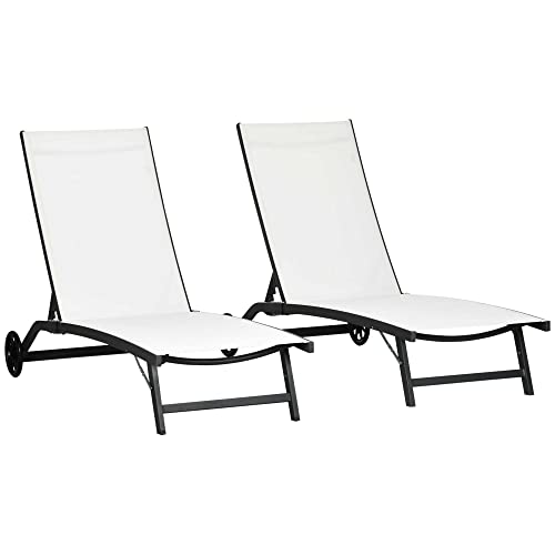 Espreguiçadeira Outsunny | 165 x 66 x 102 cm - Bege Outsunny - Móveis de exterior - espreguiçadeira, outsunny, 165 x 66 x 102 cm, bege