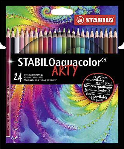 Lápis de Cor STABILO Aquacolor Arty 24 Unidades Stabilo - Lápis - 24 unidades, aquarela, wasserlöslich, pincel