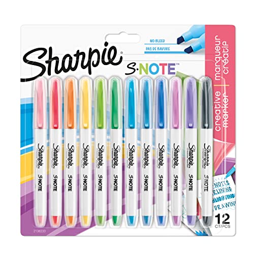 Marcador SHARPIE S-NOTE (Multicor - Ponta Biselada) SHARPIE - Marcadores de texto - multicor, ponta biselada, qualidade