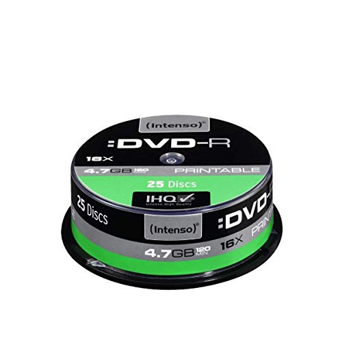 DVD-R 4.7GB, Printable, 16x 4.7 GB 25 pieza(s) Intenso - Dvds de filmes e programas de televisão - 4.7 gb, 16x, 25 peças, DVD-R