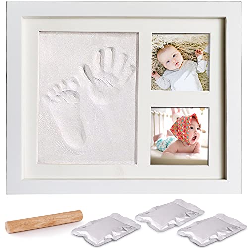 AMAYGA 1st Handprint Frame Photo Album White AMAYGA - Molduras, bastidores e esticadores - photo album, handprint, wooden frame, 4 photos