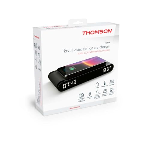 Relógio Despertador Thomson CT550I Preto Thomson - Áudio - alarme, preto, plástico, bateria